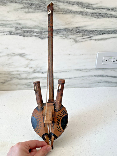 Vintage handmade african gourd - african,