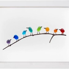Sea Glass Rainbow Birds