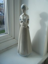 Spanish porcelain girl figurine with dog 28cm height - possibly Nao or Casades