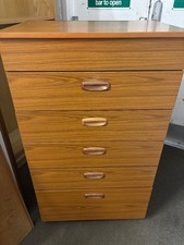 SCHREIBER Vintage Mid Century Teak Tall Boy Chest Of Drawers CS C92