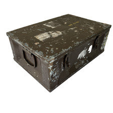 Used Ammo Tin Large Metal Army Ammunition Storage Box L 36 x W 52.5 x H 20.5 cm