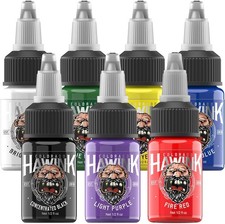 HAWINK Tattoo Ink Set 0.5oz (15ml) Tattoo Supply Ink 7 Colors Kit TI203-15-7