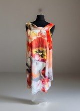 Coast Floral Chiffon Vintage Trapeze Sleeveless Dress UK size 16