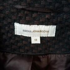 Womens Debenhams Winter Coat Rocha John Rocha Waffle Weave Coat Brown Black UK18