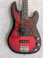 Fender Squire Precision Jazz Bass, Eden micro amp, gig bag & beginners book