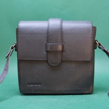 Leica Minilux 35mm Camera Deluxe Black Leather Compact Shoulder Bag. 6x6"