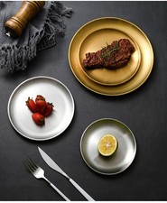 9Inch Gold Metal Dinner Plates