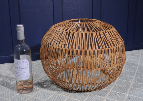 Vintage rattan lampshade - vintage,