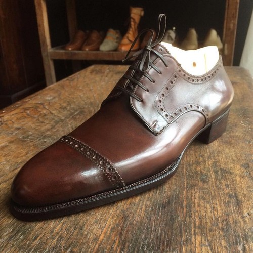 Brown leather dress - brown,