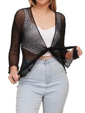 Womens Tie Up Open Front Shrug