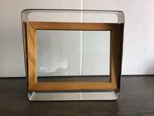 SILVER TONE METAL  AND WOOD PICTURE FRAME SWINGING DOUBLE SIDED LOVELY ITEM