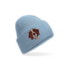 IRISH RED & WHITE SETTER EMBROIDERED BEANIE HAT 15 COLOURS GIFT BOX SETTER GIFT