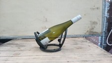 upcycled, horse shoe Wine Bottle Holder, Handmade Black