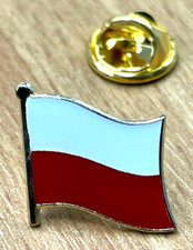 Polish Flag Pin Badge - made from metal & enamel - Free postage