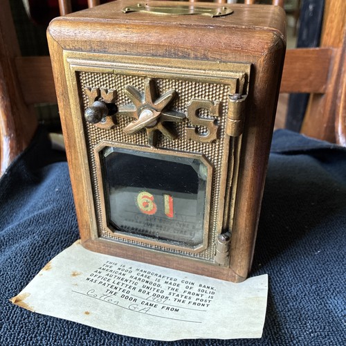 Vintage mailbox door coin bank - coin,
