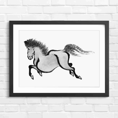 Minimalist running horse art - running,