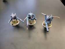 Warhammer 40k Tyranid Warriors Minatures X3 Assembled And Painted