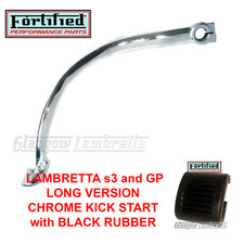 Lambretta SX Long CHROME KICK START PEDAL + BLACK RUBBER  + Series 3  Li TV & GP
