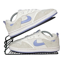 Nike SB Alleyoop Trainers Womens 7 White Purple Suede Skate Shoes Skateboarding