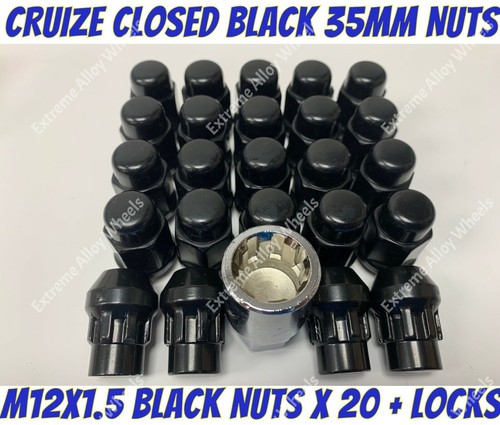 Black alloy wheel nuts - alloy,