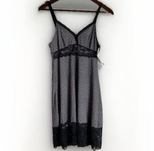NWT Marilyn Monroe Intimates Nightgown Women's Size Medium Black Lacy Adjustable