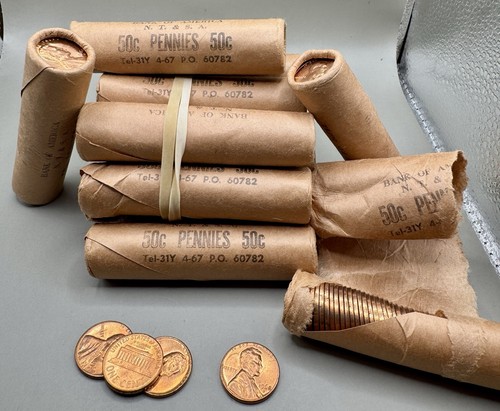 1968 lincoln cent roll - lincoln,