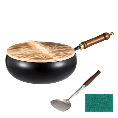Uncoated iron pan with - uncoated,