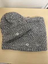 Stella McCartney Adidas Ladies Winter Knitted Hat & Snood Grey Chunky Knit