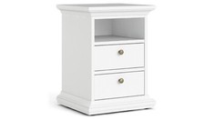 Tvilum Paris 2 Drawer Bedside Table - White