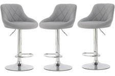 3 x Grey Bar Stools Faux