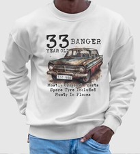 33rd Birthday Sweatshirt Old Banger Funny Gift For Him Car 33 Mens Sweat Top