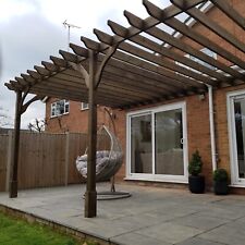 Garden Wooden Gazebo Pergola Kit - Wall Mounted Premium - 3.6m Width