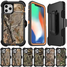 iPhone 11 12 13 Pro Max X XS XR Camo Realtree Forest Defender Cover Hybrid Case