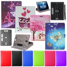 360°ROTATION UNIVERSAL LEATHER STAND CASE COVER For All 10",10.1"Tab,Tablets