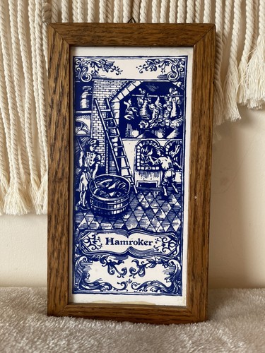 Vintage delf blue tile ceramic - delf,
