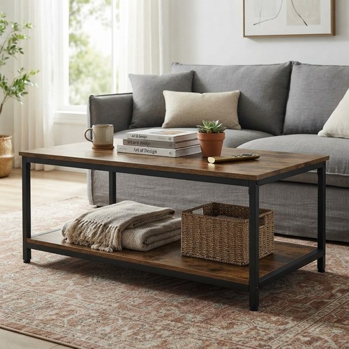 Elegant 100x50cm coffee table - coffee,