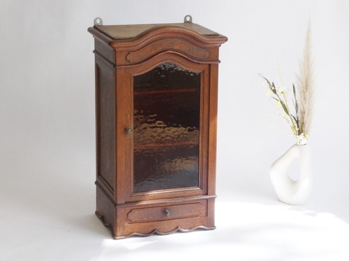 Antique oak cabinet with - antique,