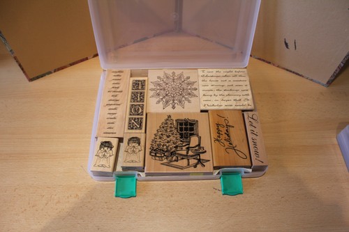 Christmas wooden block rubber - christmas,