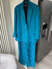 ZARA TEAL SATIN WIDE LEG HIGH
