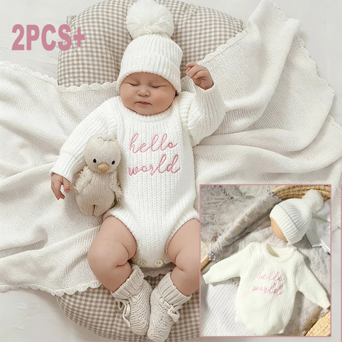 Hello world newborn knitted - hello,