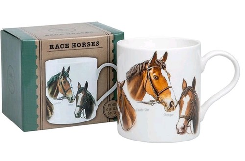 Race horses fine china mug - fine,