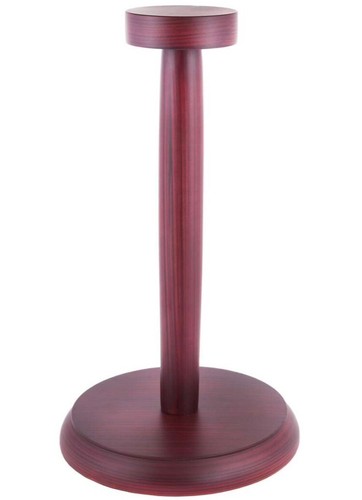 Brown wooden helmet display - brown,
