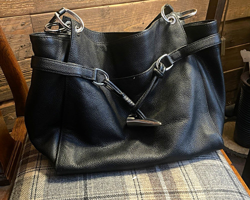 Dkny black pebbled leather - dkny,
