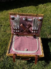 Wicker Picnic Basket Set for 4