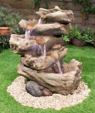 4 Tier Log Cascade Water Feature Nebraska Falls with Lights by Ambient? 51cm