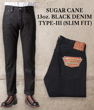 SUGAR CANE 13oz. BLACK DENIM