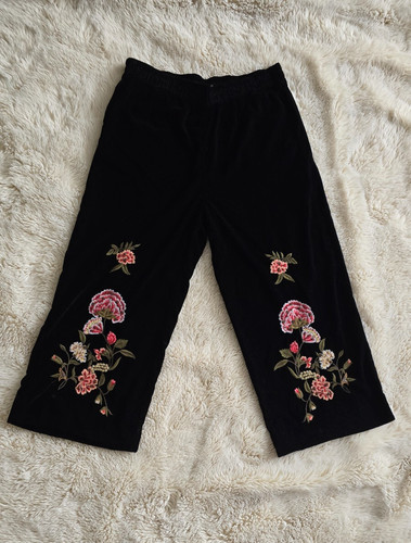Black velvet wide - legged, zara