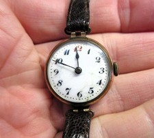 Antique Edwardian GOLD FILLED CASED Swiss Made WW1 TRENCH DESIGN WATCH, Working