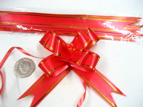 5cm small red pull bows - red,
