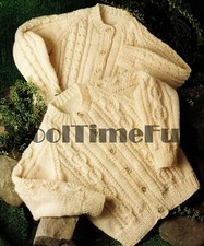Knitting Pattern Toddler/Childs Aran/Cable Cardigans/Jackets. 20" - 28" Chest